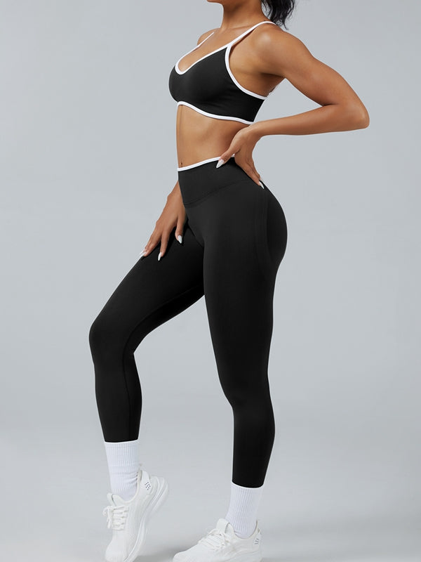 BUYCO Female Stripes Seamless High-rise Short Tracksuit