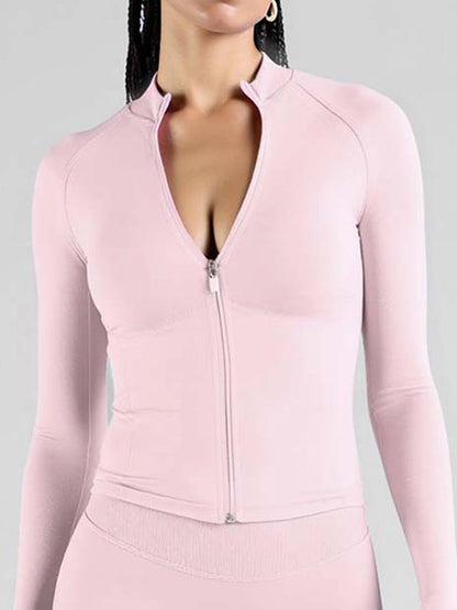 BUYCO Female Basic Zipper Stand Collar Jacket