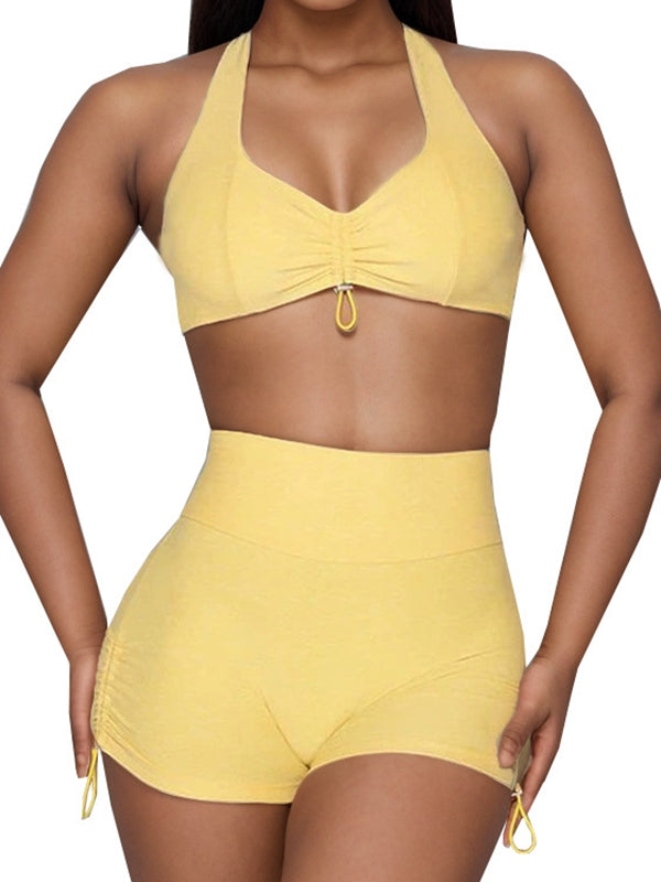 BUYCO Female Backless Deep V Back Short Tracksuit