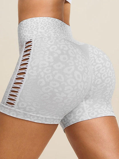 BUYCO Female Leopard Print Hollow Out Modern Fit Shorts