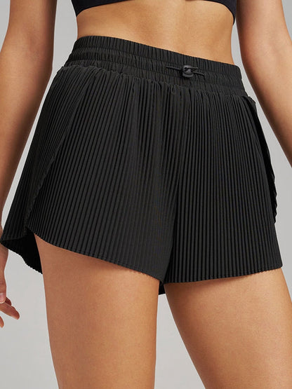 BUYCO Female Pleated Pocket Quick Dry 2 in 1 Tennis Shorts