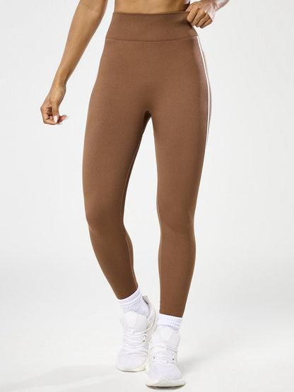 BUYCO Female Ruched Back Contrast Color Stripes Leggings
