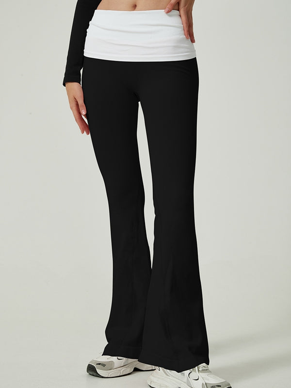 BUYCO Female Contrast Color Flare High-rise Leggings