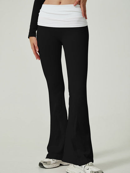 BUYCO Female Contrast Color Flare High-rise Leggings
