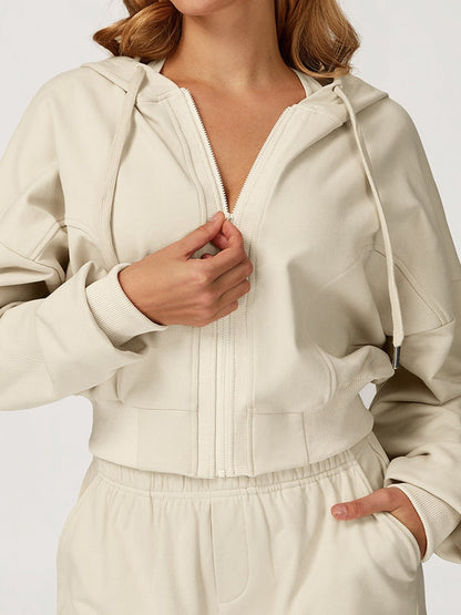 BUYCO Female Pocket Casual Zipper Hoodie