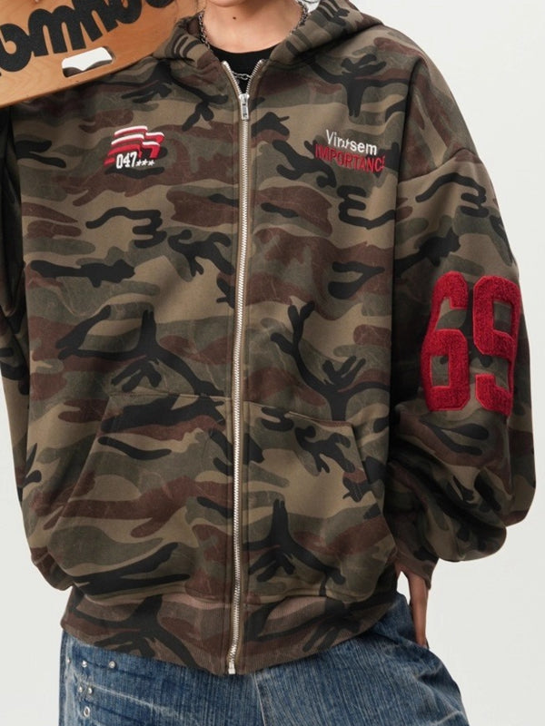 BUYCO Feamle Pocket Camouflage Hoodie