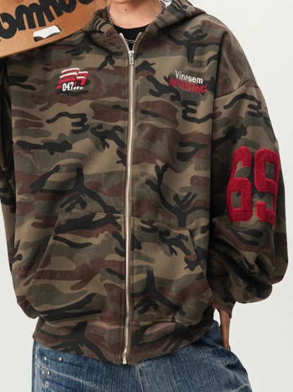 BUYCO Feamle Pocket Camouflage Hoodie