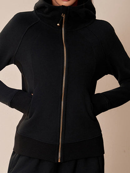 BUYCO Female Pocket Zipper With Hat Jacket