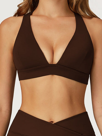 BUYCO Female V Collar Cross Back Sports Bras