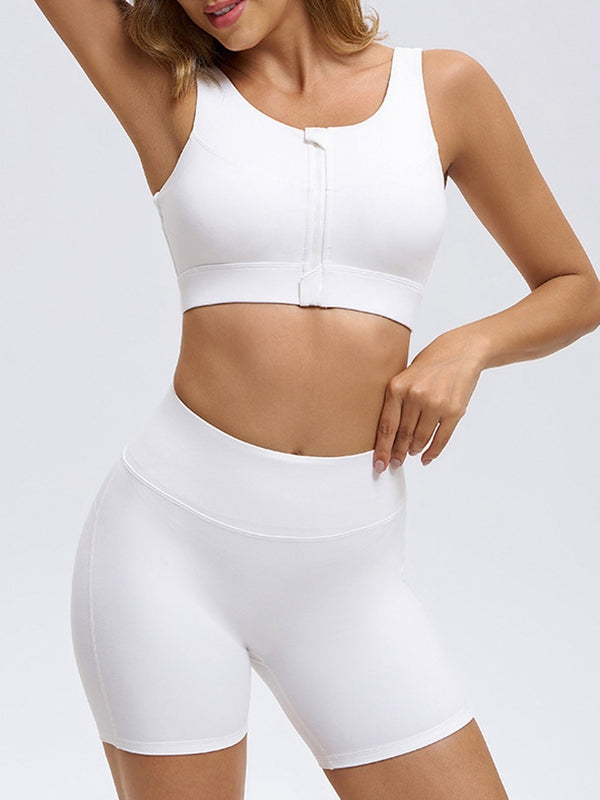 BUYCO Female Hollow Out Zipper Short Tracksuit