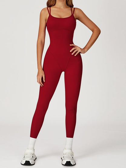 BUYCO Female Fitted Cross Back Flare Jumpsuit