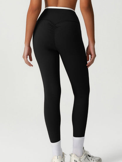 BUYCO Female Fitted Contrast Color Stripe Cross Back Sports Bras