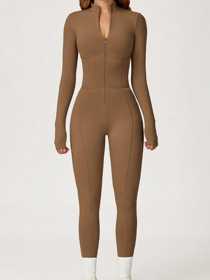 BUYCO Female Fitted Zipper Corset Fleece Jumpsuit
