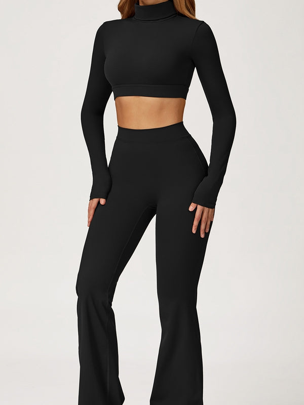 BUYCO Female Backless Stand Collar Flare Tracksuit
