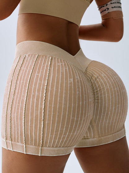 BUYCO Female Deep V Back Ribbed Fit Shorts