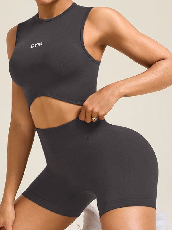 BUYCO Female Seamless Hip-lift Ruched Back Short Tracksuit