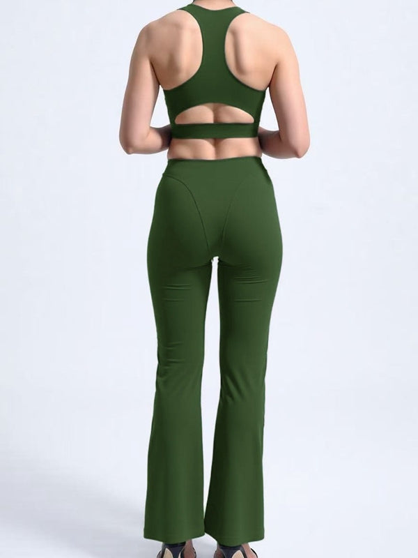 BUYCO Female Fitted Hollow Out Push-up Flare Tracksuit