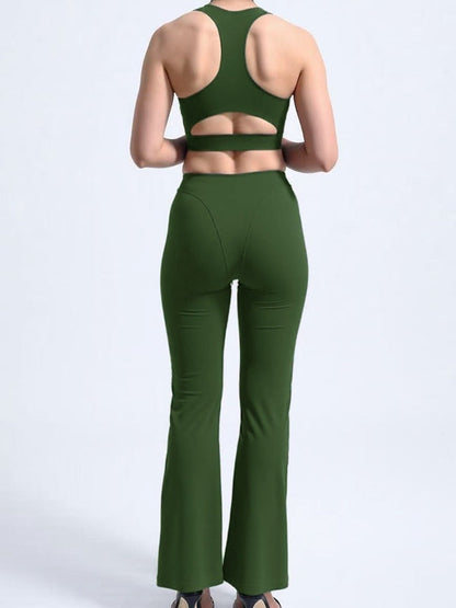 BUYCO Female Fitted Hollow Out Push-up Flare Tracksuit