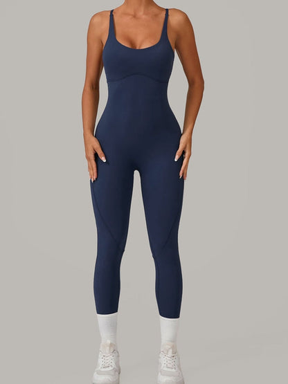 BUYCO Female Fitted Cross Back Push-Up Jumpsuit
