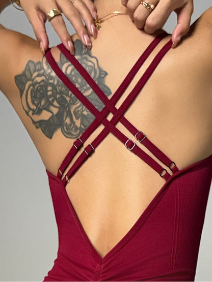 BUYCO Female Cross Back Seamless Romper