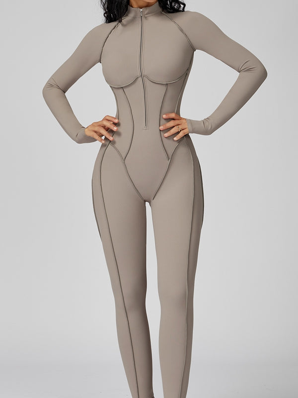 BUYCO Female Fitted Zipper Stitch Performance Jumpsuit