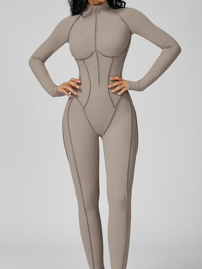 BUYCO Female Fitted Zipper Stitch Performance Jumpsuit