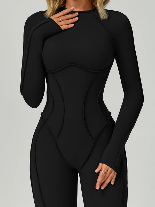 BUYCO Female Heart Backless Long Sleeves Jumpsuit
