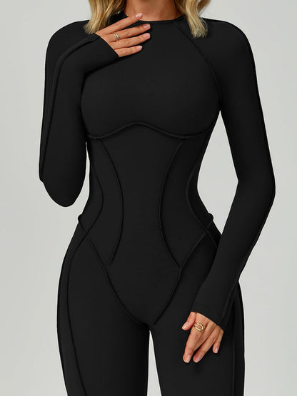 BUYCO Female Heart Backless Long Sleeves Jumpsuit