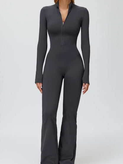 BUYCO Female Fleece Zipper Flare Jumpsuit