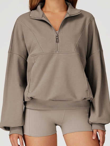 BUYCO Female Zipper Pocket Casual Hoodie