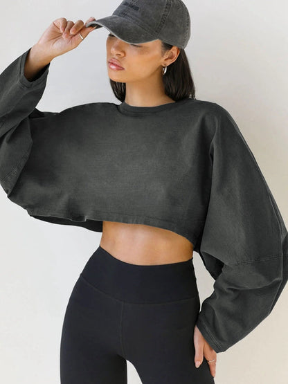 BUYCO Female Casual Cropped Hoodie