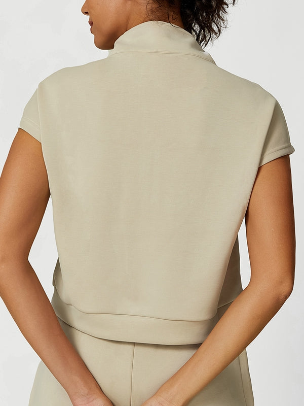 BUYCO Female Casual Stand Collar Short Sleeves