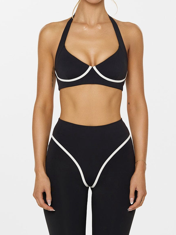 BUYCO Female Stripes Backless Sports Bras