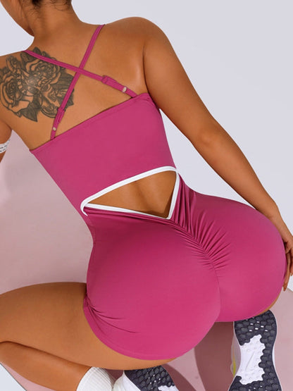 BUYCO Female Cross Back Hollow Out Romper