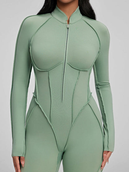 BUYCO Female Fitted Backless Zipper Ruched Back Jumpsuit