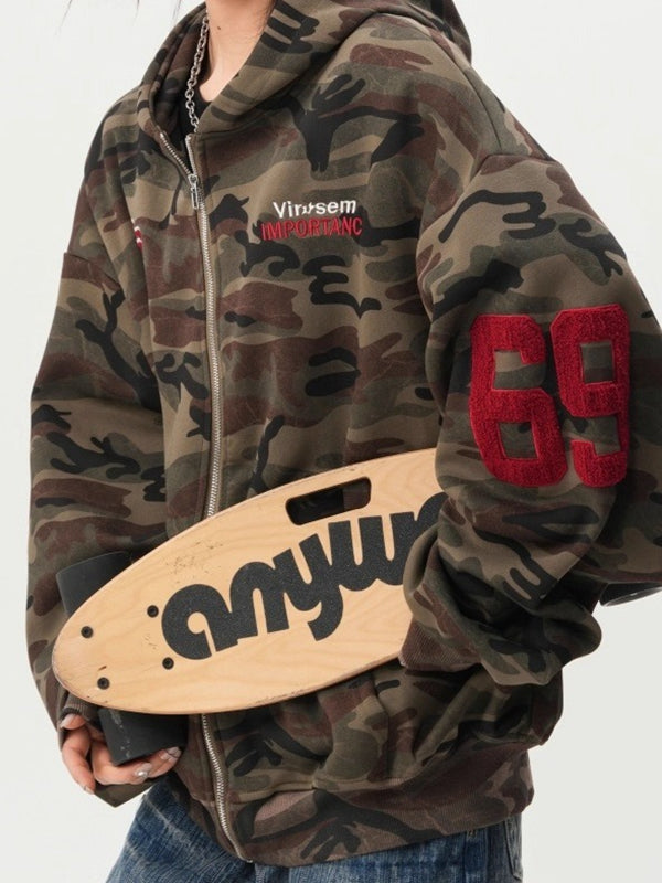 BUYCO Feamle Pocket Camouflage Hoodie