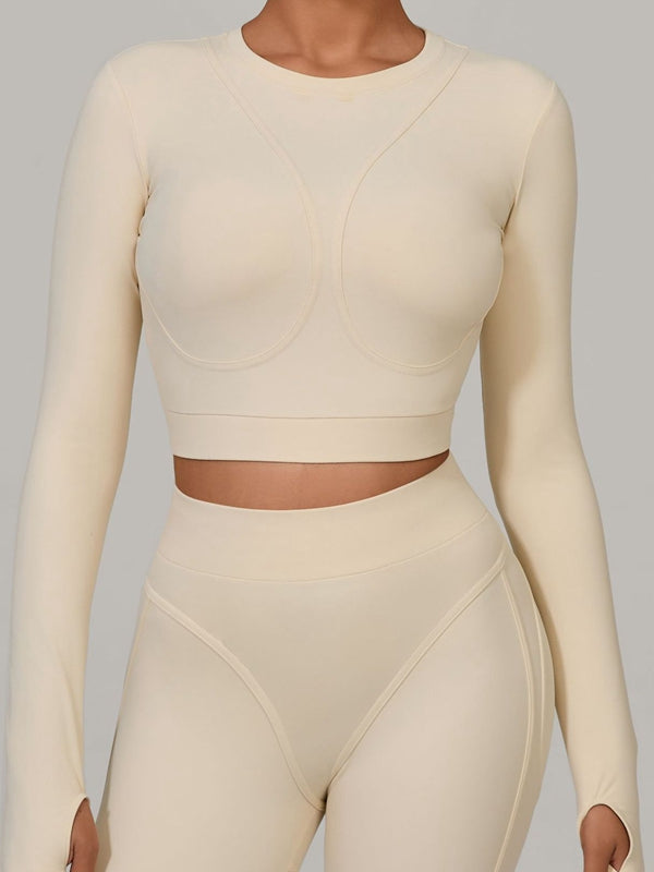 BUYCO Female Gather-breasts Thumbhole Long Sleeves
