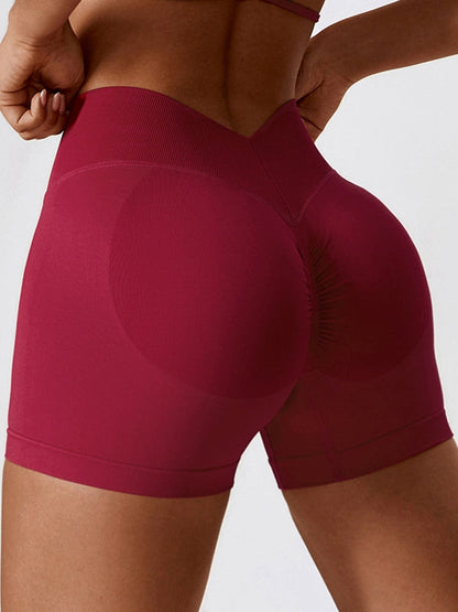 BUYCO Female Fitted Deep V Back Ruched Back Shorts