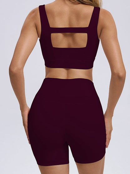 BUYCO Female Hollow Out Zipper Short Tracksuit