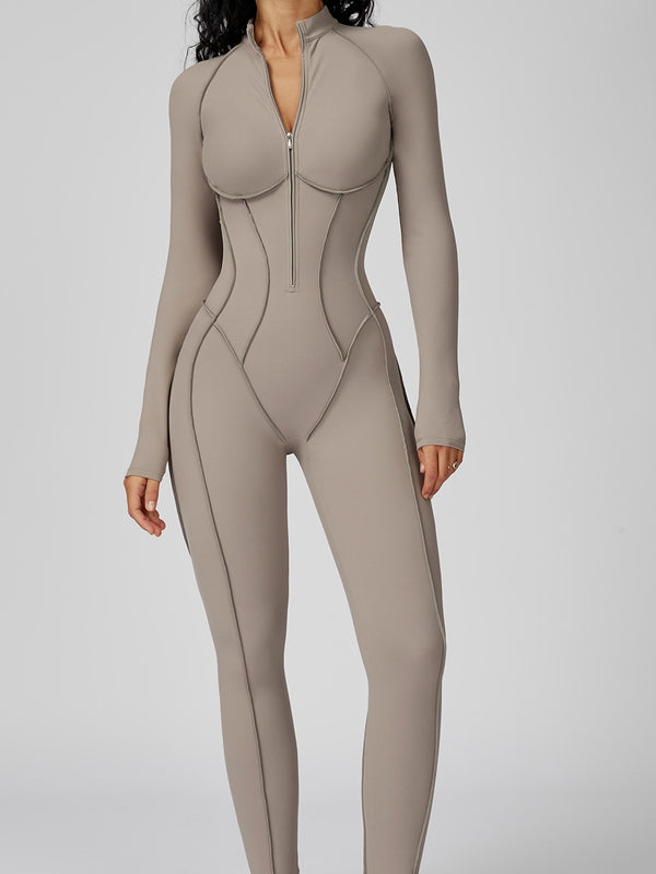 BUYCO Female Fitted Zipper Stitch Performance Jumpsuit