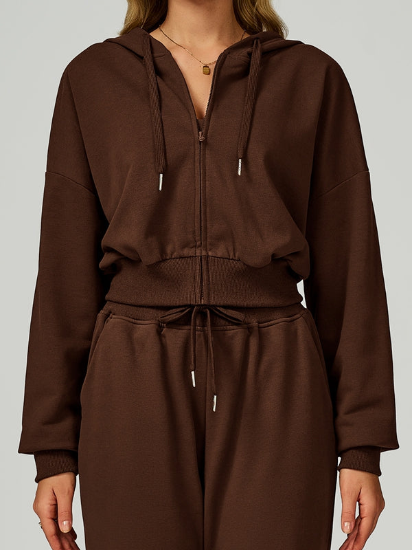 BUYCO Female Feleece Pocket Casual Zipper Hoodie