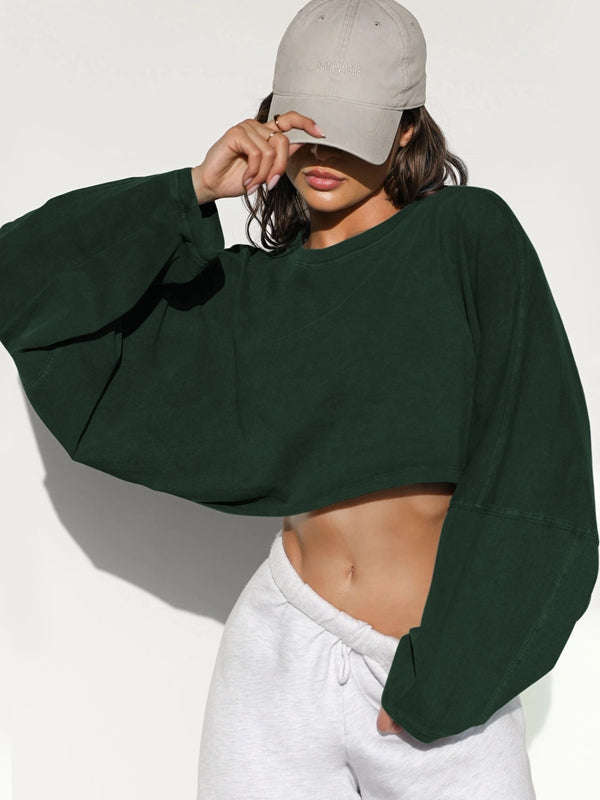 BUYCO Female Casual Cropped Hoodie
