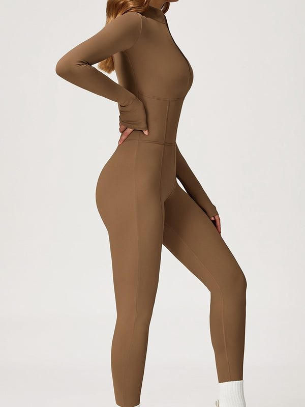 BUYCO Female Fitted Zipper Corset Fleece Jumpsuit