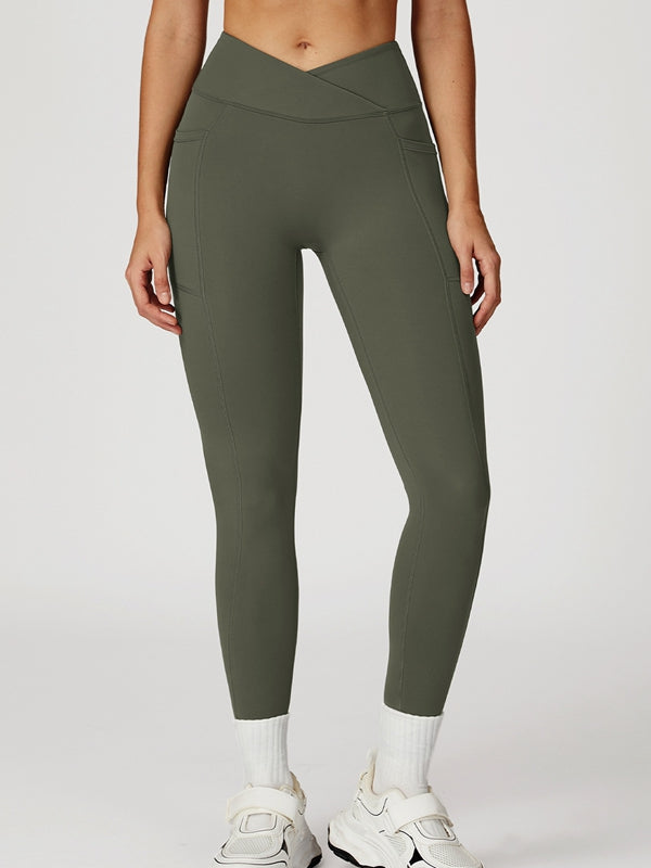 BUYCO Female V shape-waist Pocket Leggings