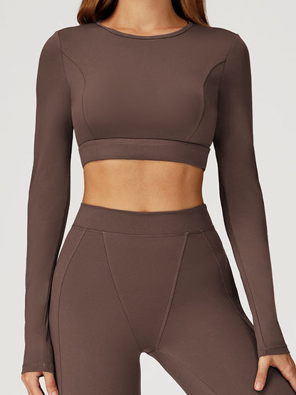 BUYCO Female Round Collar Cropped Long Sleeves