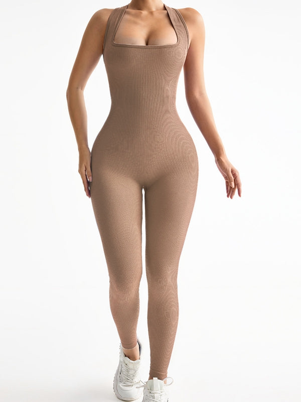 BUYCO Female Cross Back Ribbed Jumpsuit