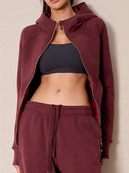 BUYCO Female Pocket Zipper With Hat Jacket