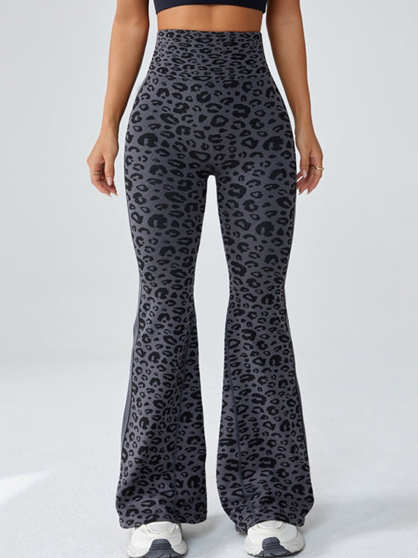 BUYCO Female Seamless Leopard Print Flare Fit Leggings