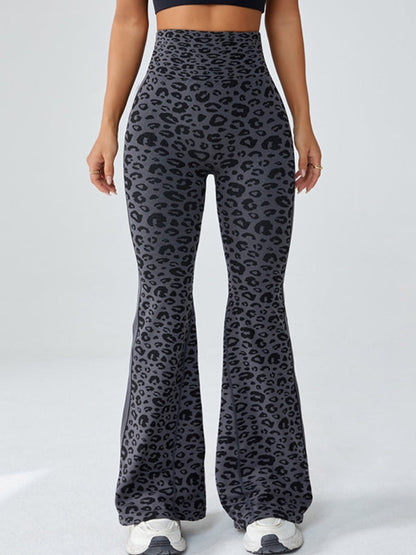 BUYCO Female Seamless Leopard Print Flare Fit Leggings