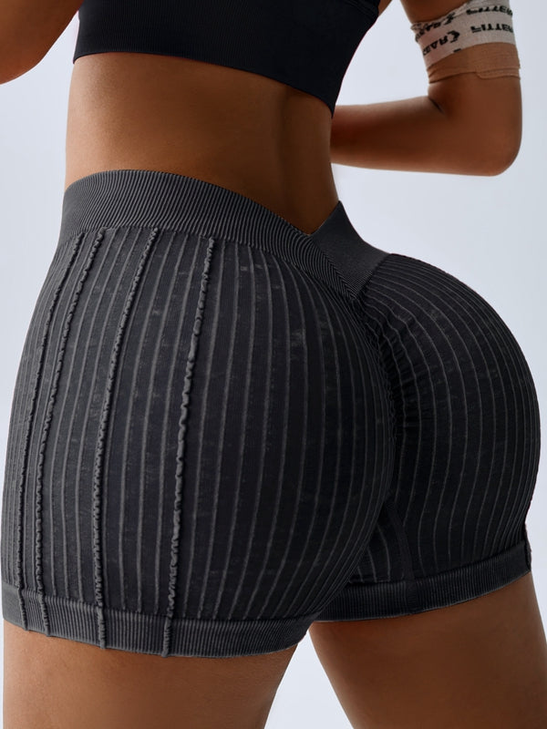 BUYCO Female Deep V Back Ribbed Fit Shorts